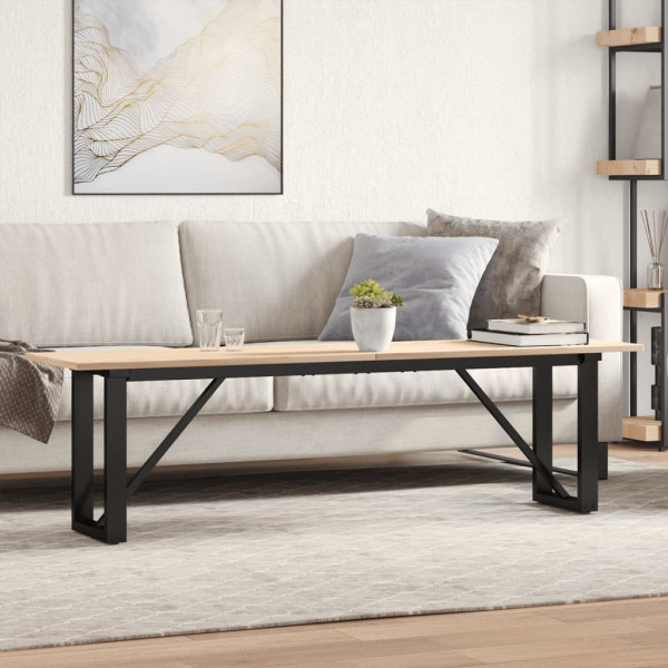 Mesa de centro marco O madera maciza pino y hierro 160x40x45
