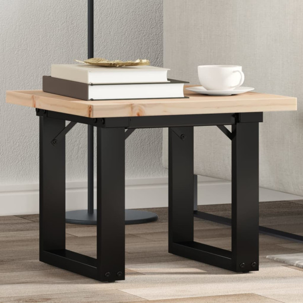 Mesa de centro marco O madera maciza pino y hierro 50x50x35.5cm
