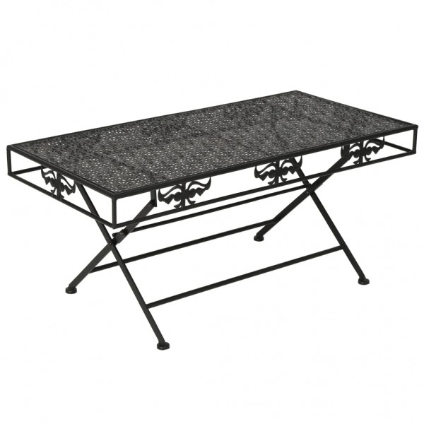 Mesa de centro plegable estilo vintage metal 100x50x45 cm negro