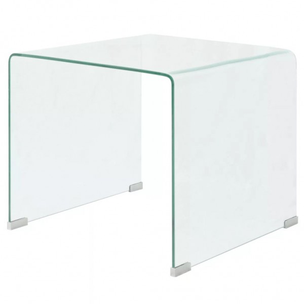 Mesa de centro vidrio templado 49.5x50x45 cm claro