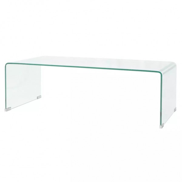 Mesa de centro vidrio templado 98x45x30 cm claro
