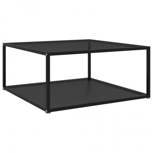 Mesa de centro  vidrio templado negro 80x80x35 cm