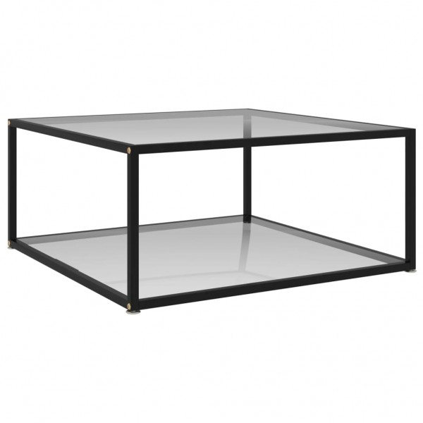 Mesa de centro vidrio templado transparente 80x80x35 cm
