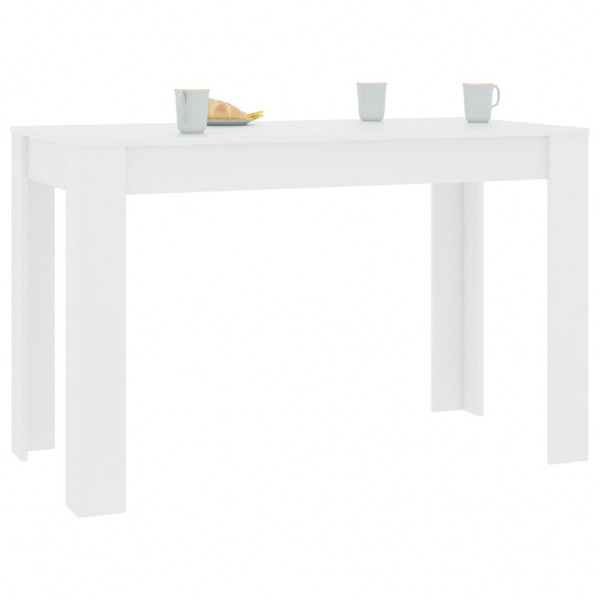 Mesa de comedor de aglomerado blanco 120x60x76 cm