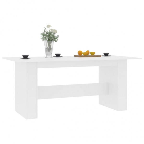 Mesa de comedor de aglomerado blanco 180x90x76 cm