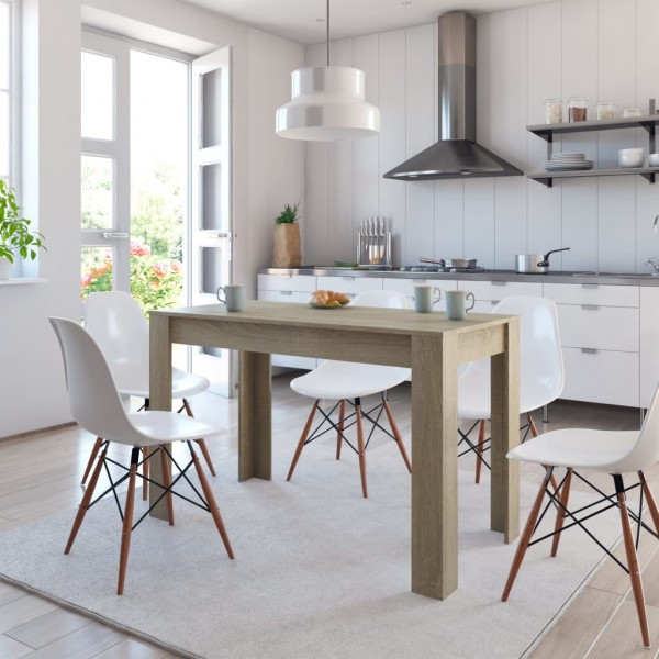 Mesa de comedor de aglomerado color roble Sonoma 120x60x76 cm