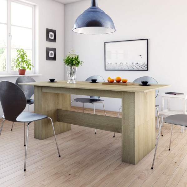 Mesa de comedor de aglomerado color roble Sonoma 180x90x76 cm