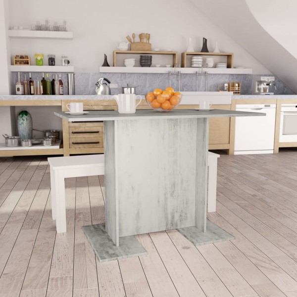 Mesa de comedor de madera gris hormigón 110x60x75 cm