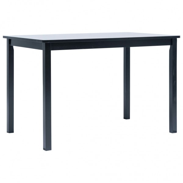 Mesa de comedor de madera maciza de caucho negro 114x71x75 cm