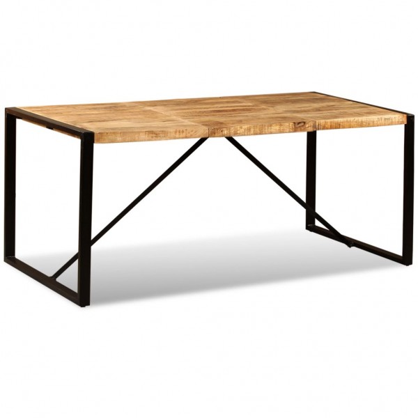 Mesa de comedor de madera maciza de mango rugosa 180 cm