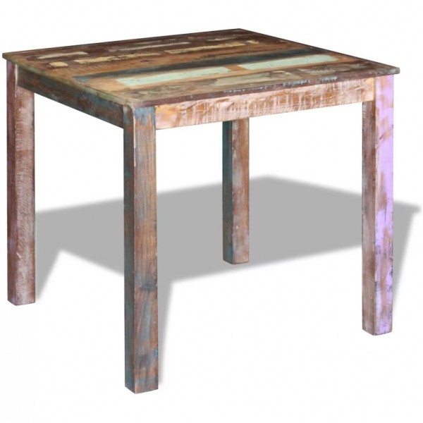 Mesa de comedor de madera maciza reciclada 80x82x76 cm