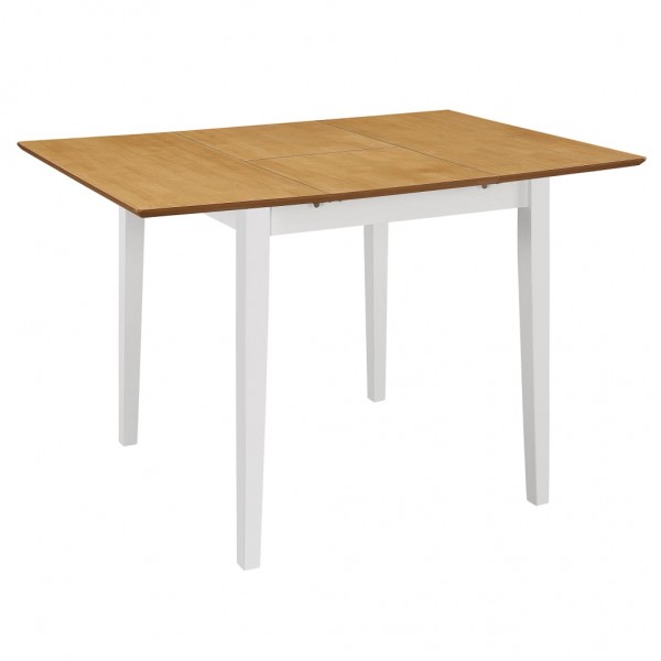 Mesa de comedor extensible blanca (80-120)x80x74 cm MDF