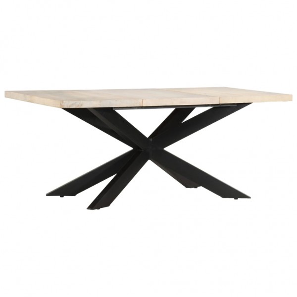 Mesa de comedor madera maciza de mango blanqueada 180x90x76 cm