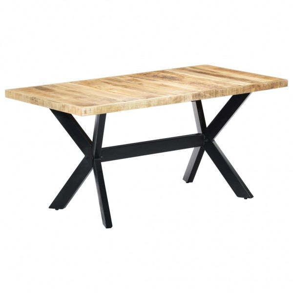 Mesa de comedor madera maciza de mango en bruto 160x80x75 cm
