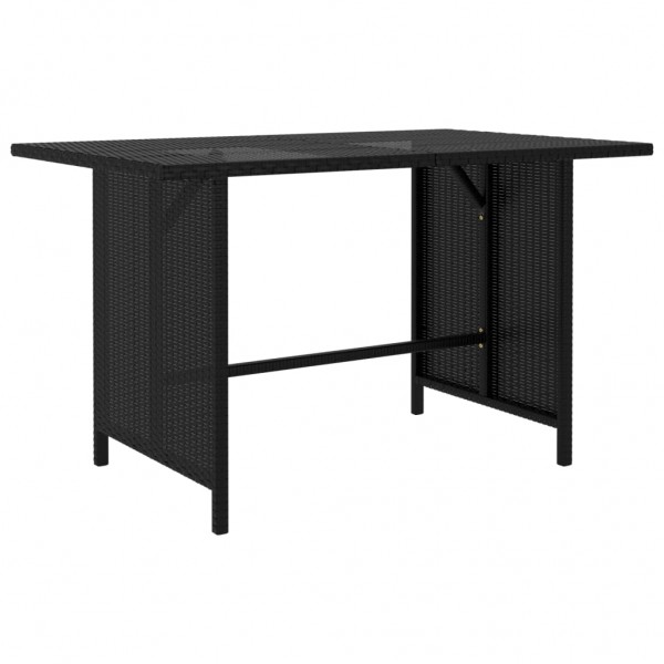 Mesa de comedor para jardín ratán sintético negro 110x70x65 cm
