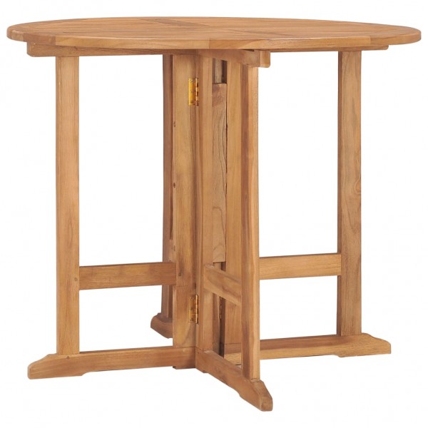Mesa de comedor plegable para jardín madera de teca Ø90x75 cm