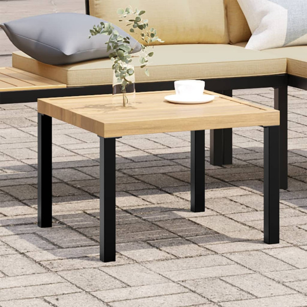 Mesa de jardín acero recubrimiento en polvo negro 55x55x39.5 cm