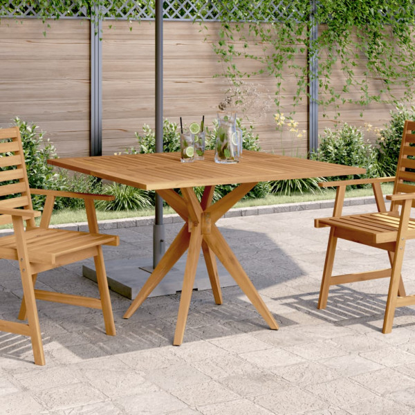 Mesa de jardín cuadrada madera maciza de acacia 110x110x75 cm