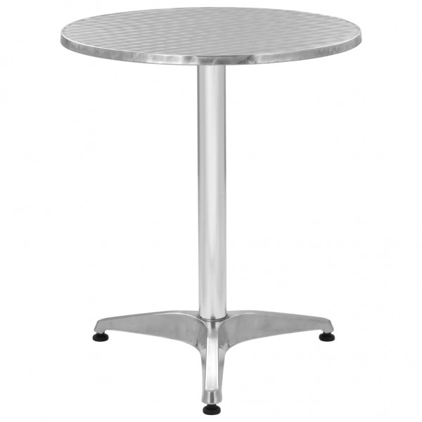 Mesa de jardín de aluminio plateado 60x70 cm