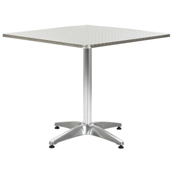 Mesa de jardín de aluminio plateado 80x80x70 cm