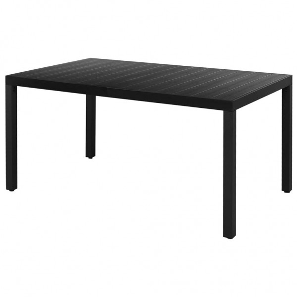 Mesa de jardín de aluminio y WPC negra 150x90x74 cm