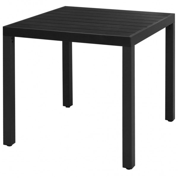 Mesa de jardín de aluminio y WPC negra 80x80x74 cm