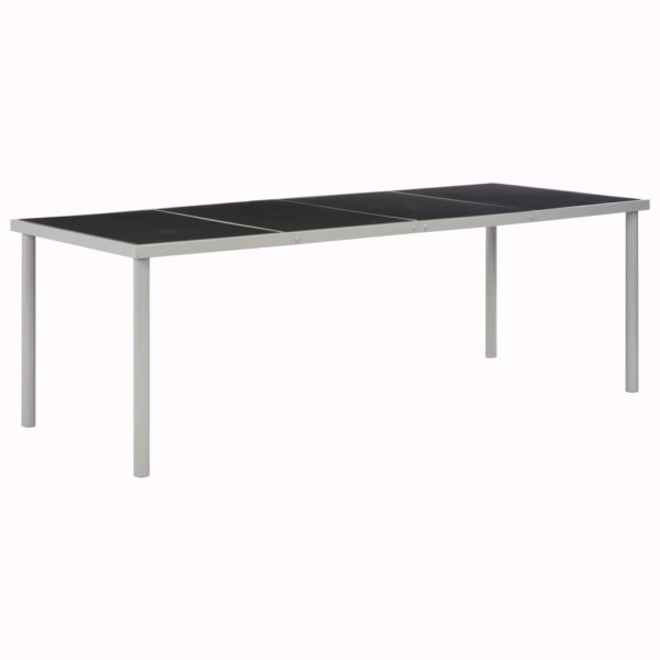 Mesa de jardín de jardín de acero negra 220x90x74.5 cm