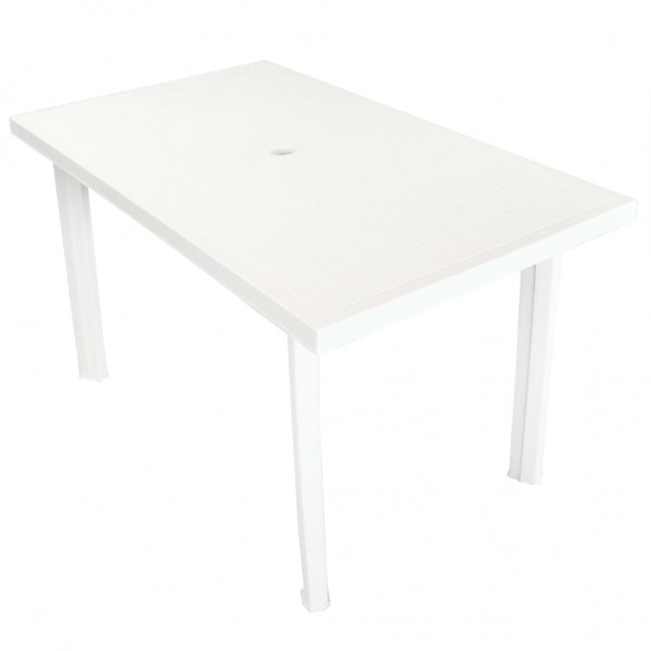 Mesa de jardín de plástico blanca 126x76x72 cm