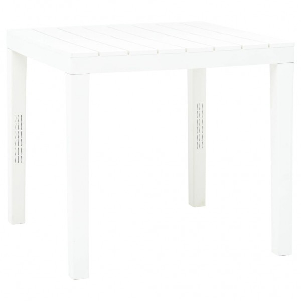 Mesa de jardín de plástico blanco 78x78x72 cm