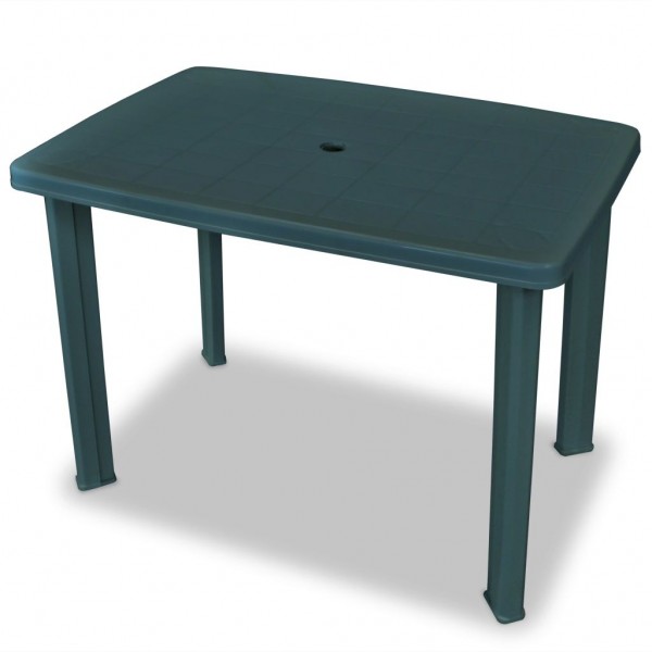Mesa de jardín de plástico verde 101x68x72 cm
