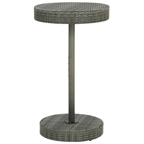 Mesa de jardín de ratán sintético gris 60.5x106 cm
