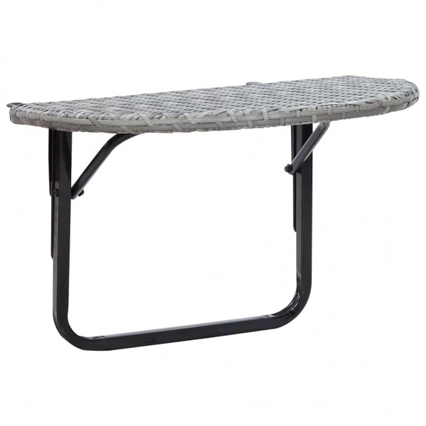 Mesa de jardín de ratán sintético gris 60x60x40 cm