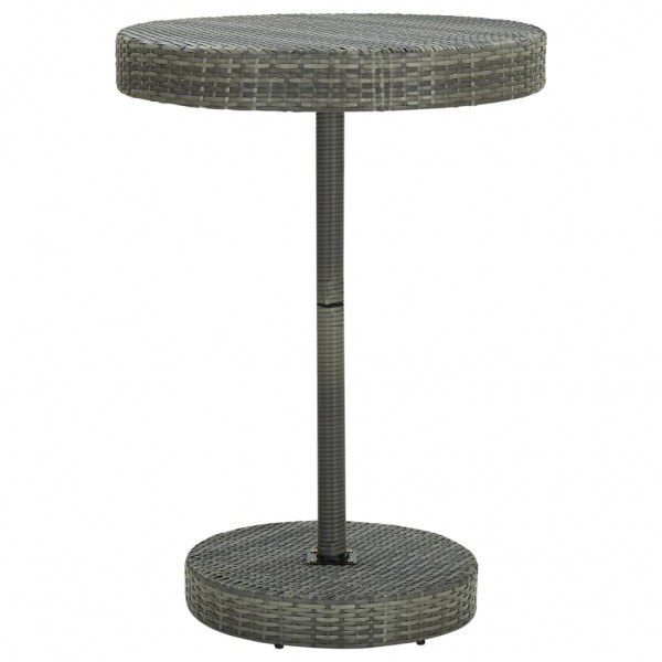 Mesa de jardín de ratán sintético gris 75.5x106 cm