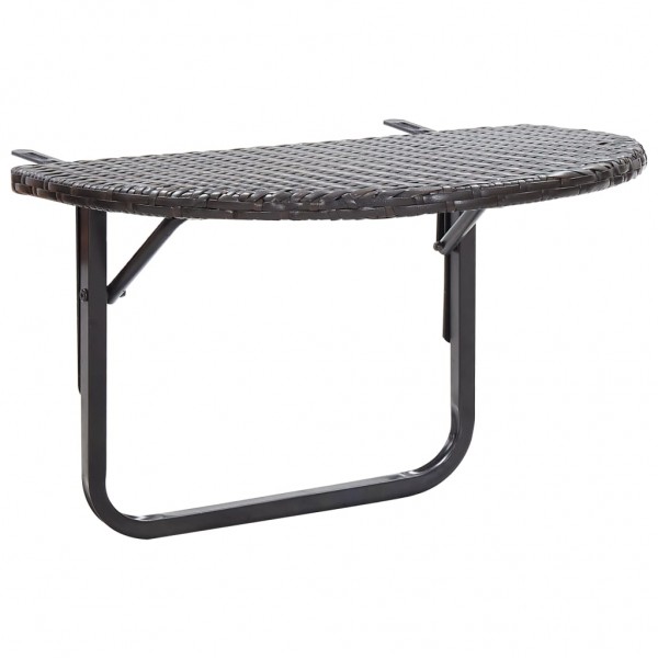 Mesa de jardín de ratán sintético marrón 60x60x40 cm