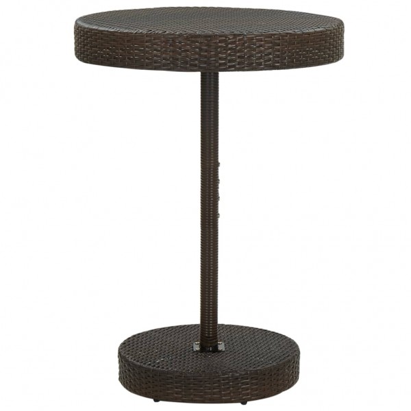 Mesa de jardín de ratán sintético marrón 75.5x106 cm