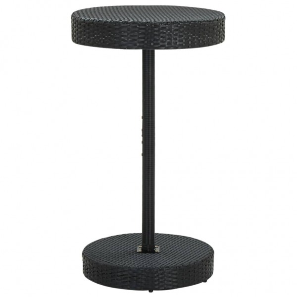 Mesa de jardín de ratán sintético negro 60.5x106 cm