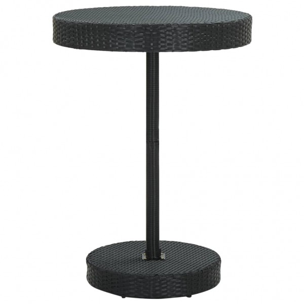 Mesa de jardín de ratán sintético negro 75.5x106 cm
