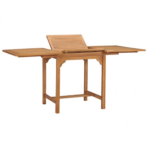 Mesa de jardín extensible madera teca maciza (110-160)x80x75cm
