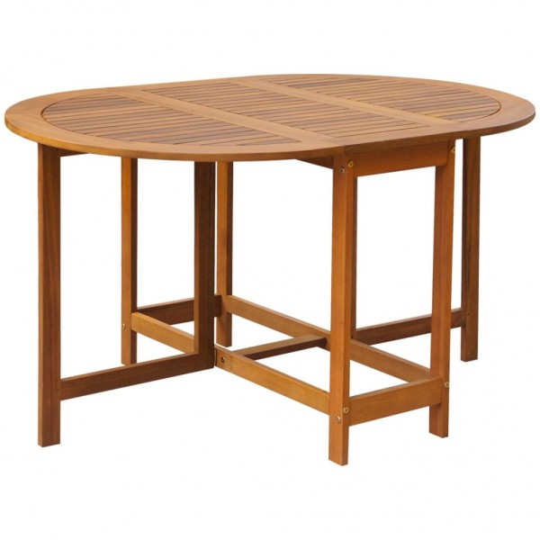 Mesa de jardín madera maciza de acacia 130x90x72 cm