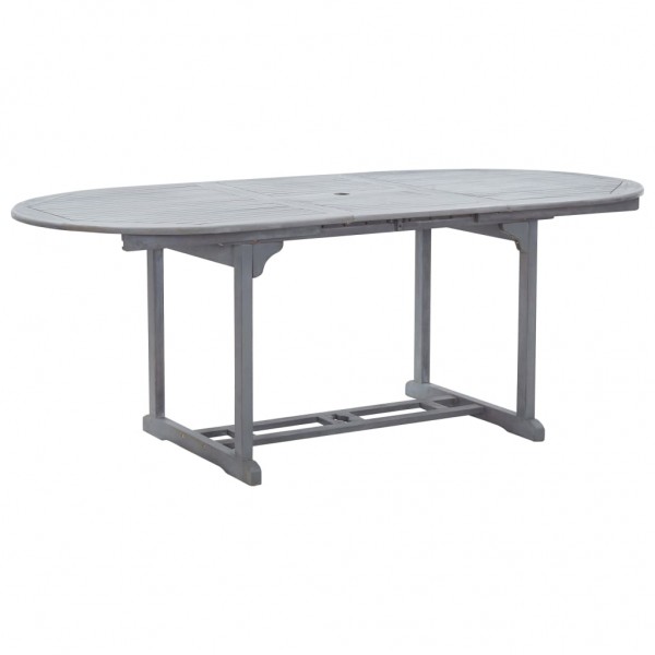 Mesa de jardín madera maciza de acacia gris 200x100x75 cm