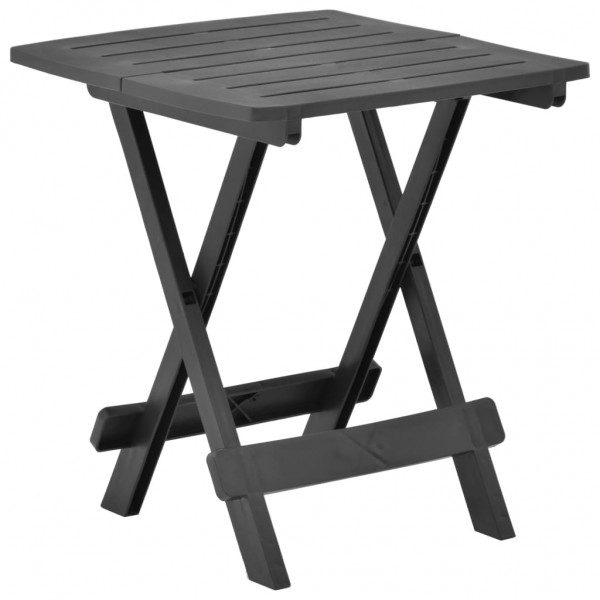 Mesa de jardín plegable de plástico gris antracita 45x43x50 cm