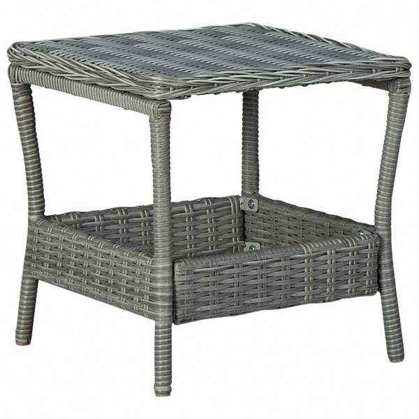 Mesa de jardín ratán sintético gris claro 45x45x46.5 cm