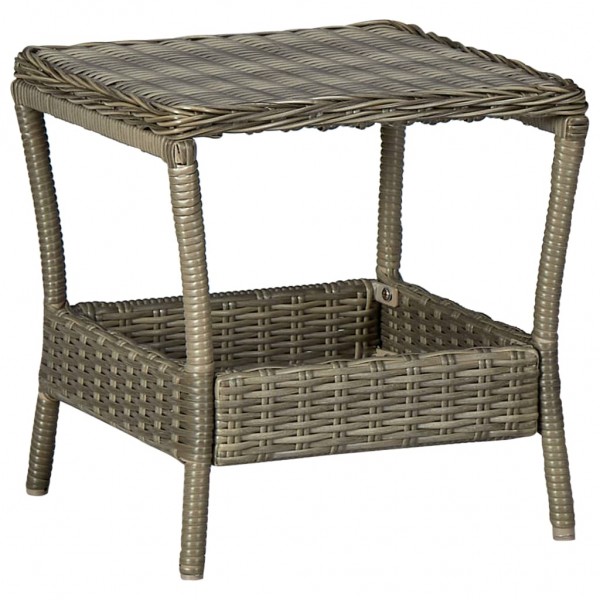 Mesa de jardín ratán sintético marrón 45x45x46.5 cm