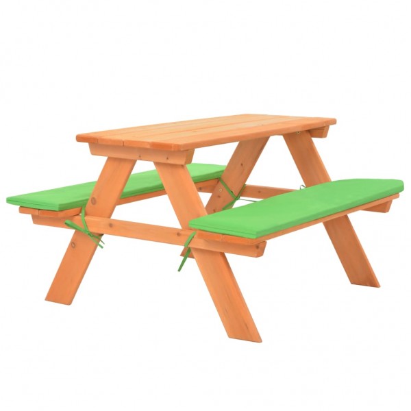 Mesa de pícnic infantil con bancos madera de abeto 89x79x50 cm