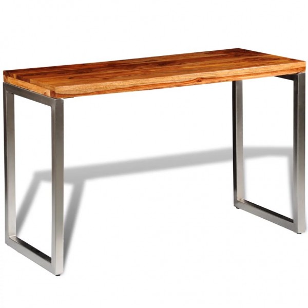 Mesa de salón o escritorio madera sheesham con patas de acero