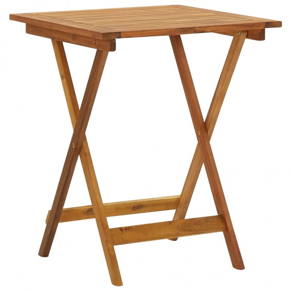 Mesa plegable de jardín de madera maciza de acacia 60x60x75 cm