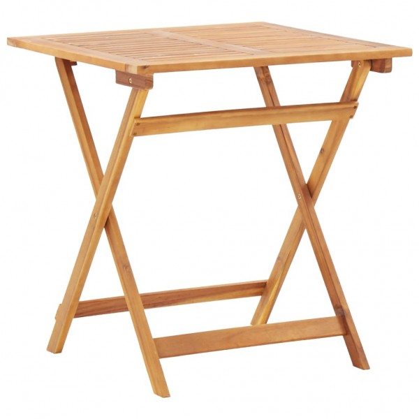 Mesa plegable de jardín de madera maciza de acacia 70x70x75 cm