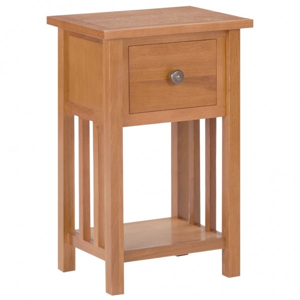 Mesa revistero con cajón madera maciza de roble 35x27x55 cm