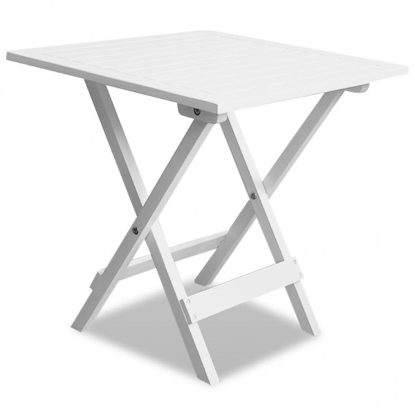 Mesa terraza bistró madera maciza de acacia blanco 46x46x47 cm