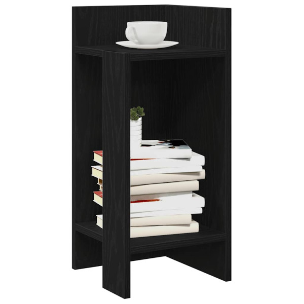 Mesas auxiliares 2 uds con estante negro 25.5x27x60 cm